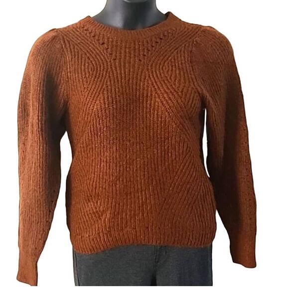 NWOT Worthington Women’s Brown Crew Neck Long Sleeve Knit Pullover Sweater Small - Picture 6 of 6